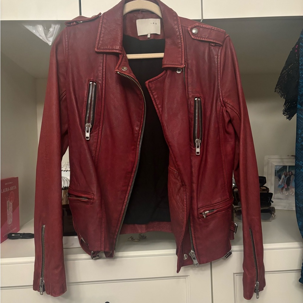 Iro Biker Red Leather Jacket